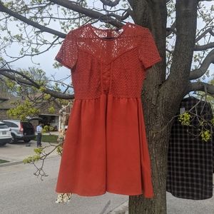 Burnt orange lace dress
